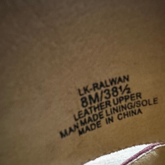 Lucky Brand Ralwan Leather Dark Red Cutout Closed Toe Bootie Heels Size 8 - Picture 7 of 8